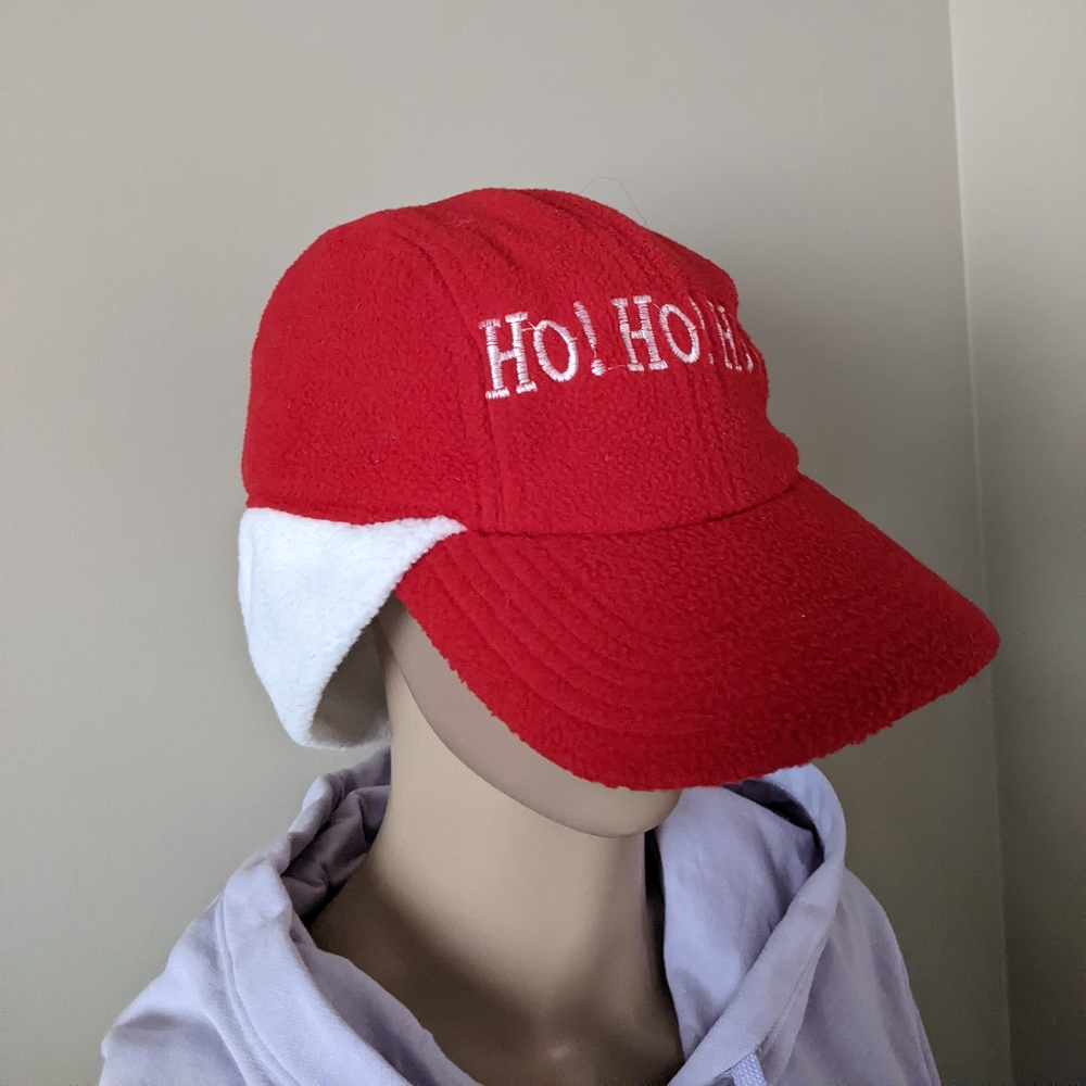 Christmas Santa Ho Ho Ho Hat Fleece Hat Cap With Earflap